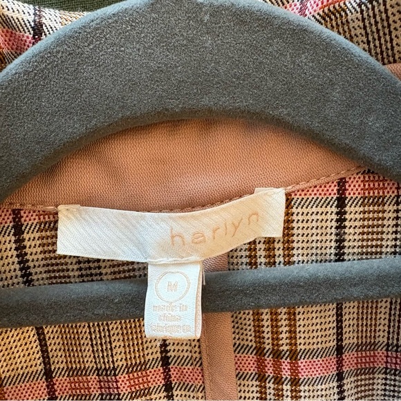 Anthropologie Plaid Belted Lightweight Summer Trench Coat Size M Neutral Motif - Picture 14 of 15